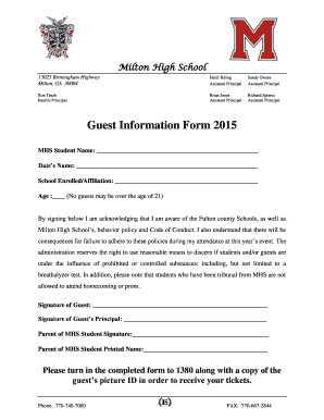 Prom Guest Permission Form