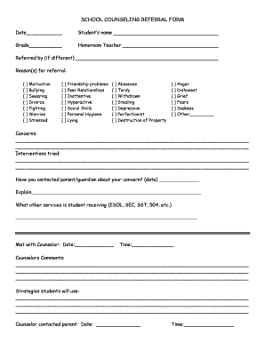 SCHOOL COUNSELING REFERRAL FORM Fulton County Schools School Fultonschools