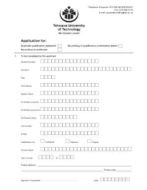 Tut Application Form