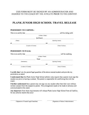 tarleton travel waiver