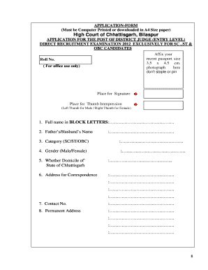 High Court Challan Form