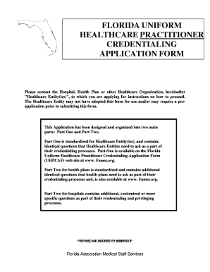 Georgia Uniform Healthcare Practitioner Credentialing Application Form