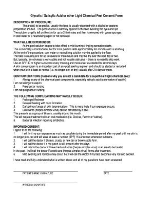 Chemical Peel Consent Form