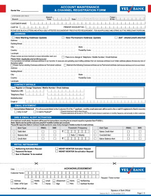 Yes Bank Statement Form Download PDF