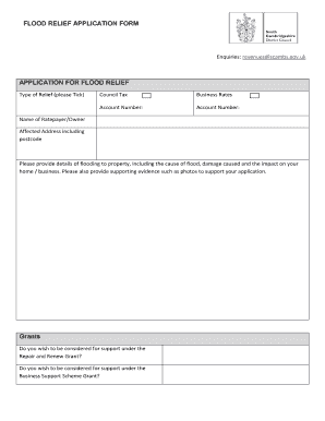 Flood Relief Application Form Online