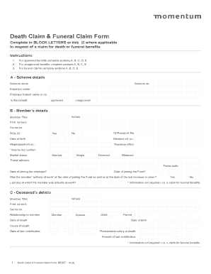 Momentum Claim Forms PDF