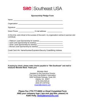 Sponsorship Pledge Form Signup4 Net