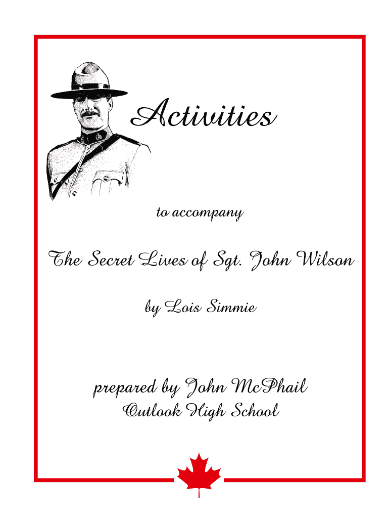 The Secret Lives of Sgt John Wilson PDF  Form