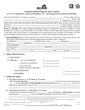 Unimproved Real Property Sales Contract  Form