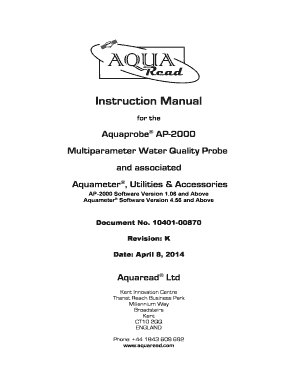 AP Aquaprobe Manual Rev K Aquaread Ltd  Form