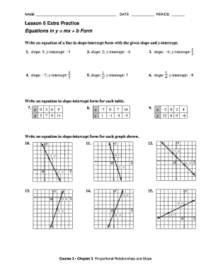 Y Mx B  Form