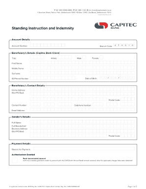  Capitec Bank Form PDF 2012