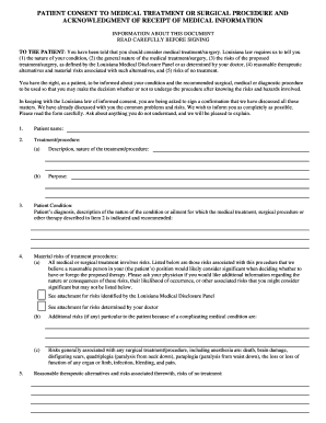Informed Consent Form Louisiana Hospital Association Lhaonline