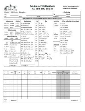 Window Order Form