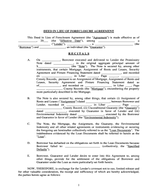 foreclosure lieu deed agreement form sample ohio preview sign fill signnow template pdffiller blank