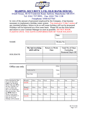 Marpol Security  Form