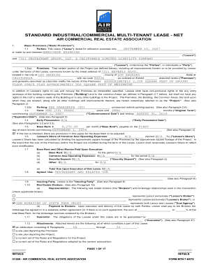 Multiple tenant lease agreement