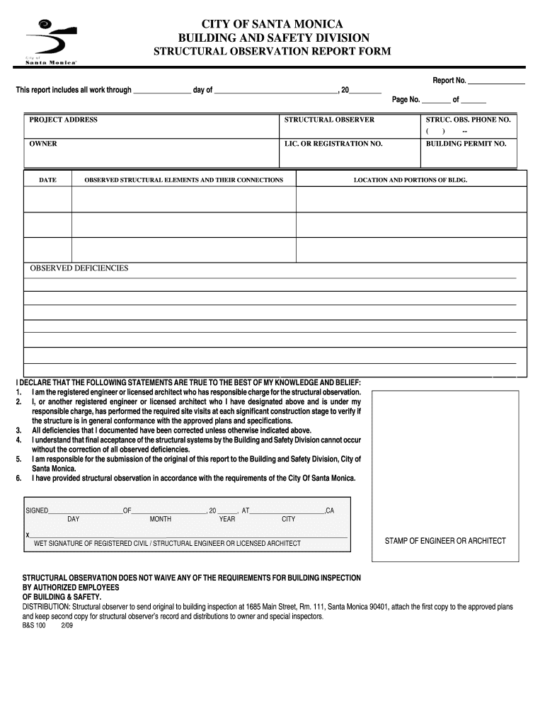  Structural Observation City of Santa Monica 2009-2024