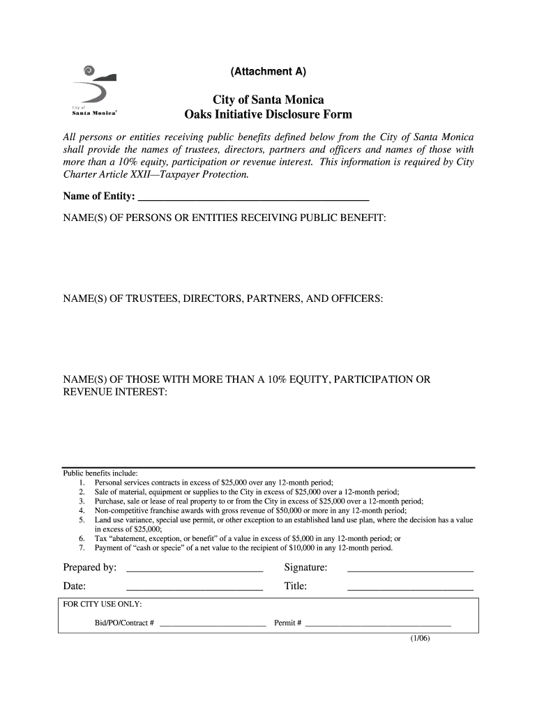  Oaks Initiative Form 2006-2024