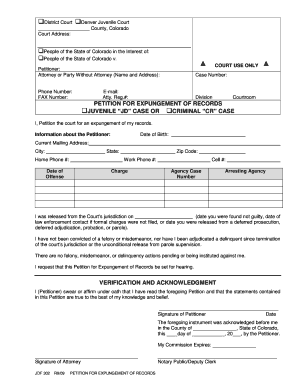 Colorado Expungement Forms Criminal Record Clearing and Recordclearing