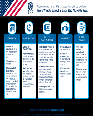  Publication 5436 a EN SP 8 Paying in Caash at an IRS Taxpayer Assistance Center? Infographic 2020-2024