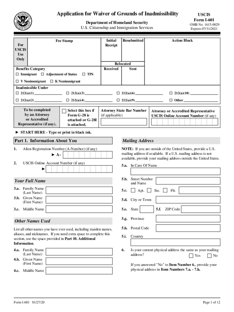 601  Form