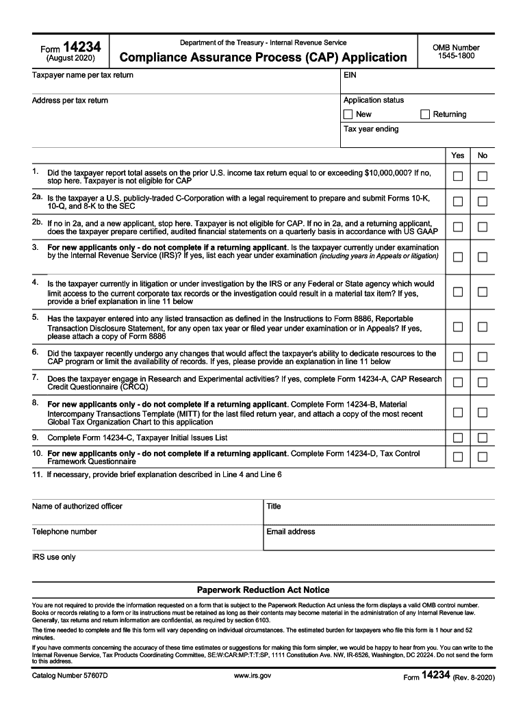  Form Cap Application Online 2020