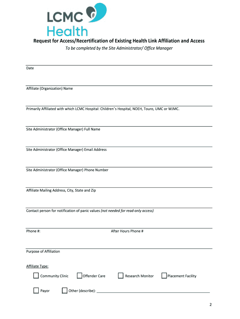 Lcmc Health Link  Form