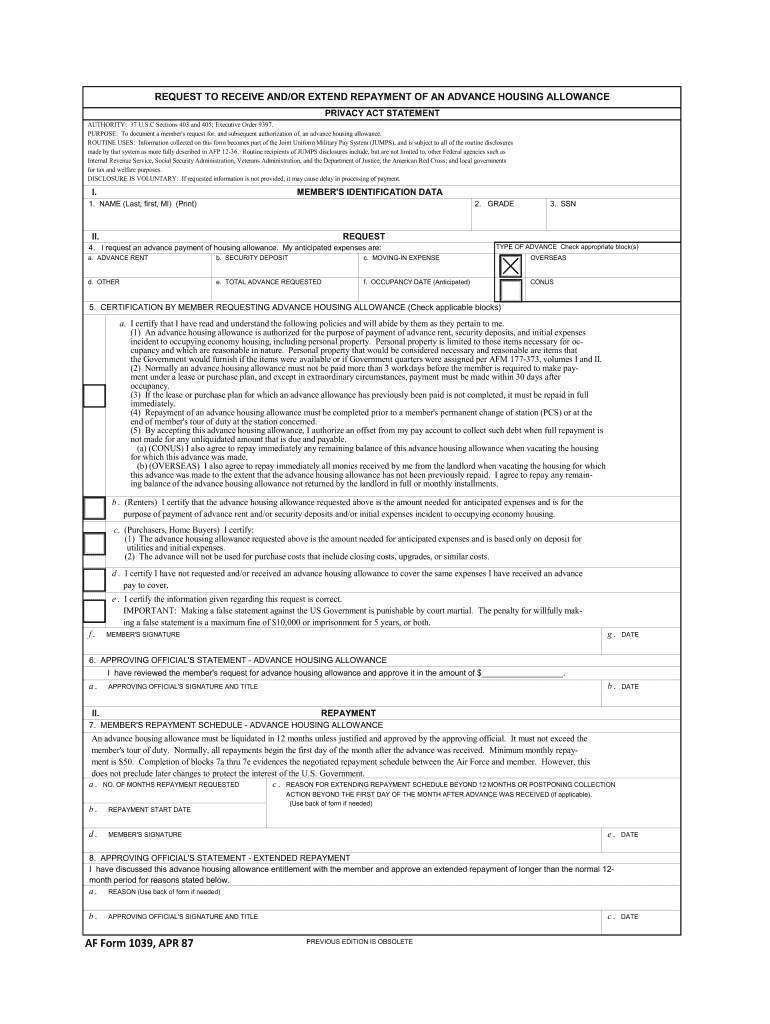 Af Form 1039