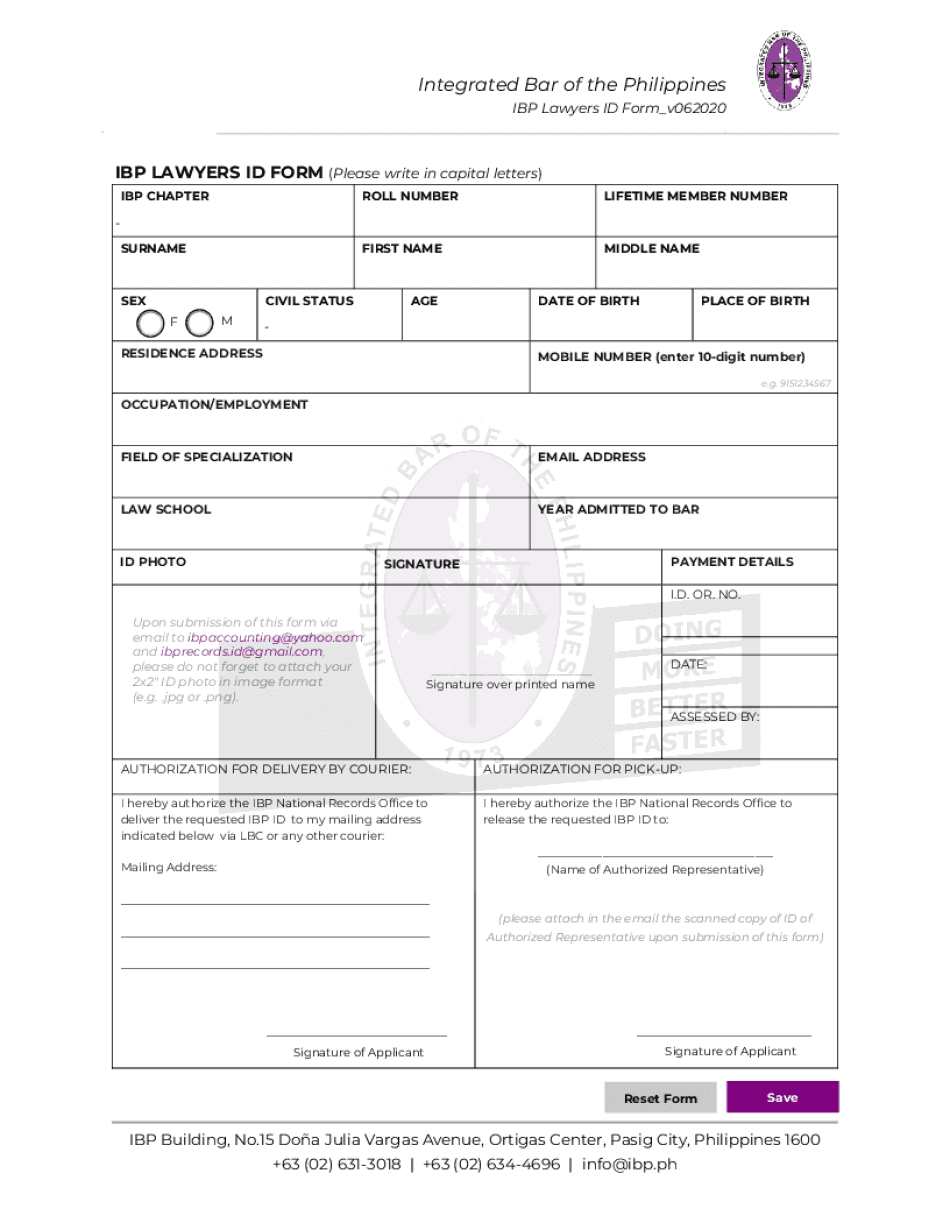 IBP Lawyers ID Form