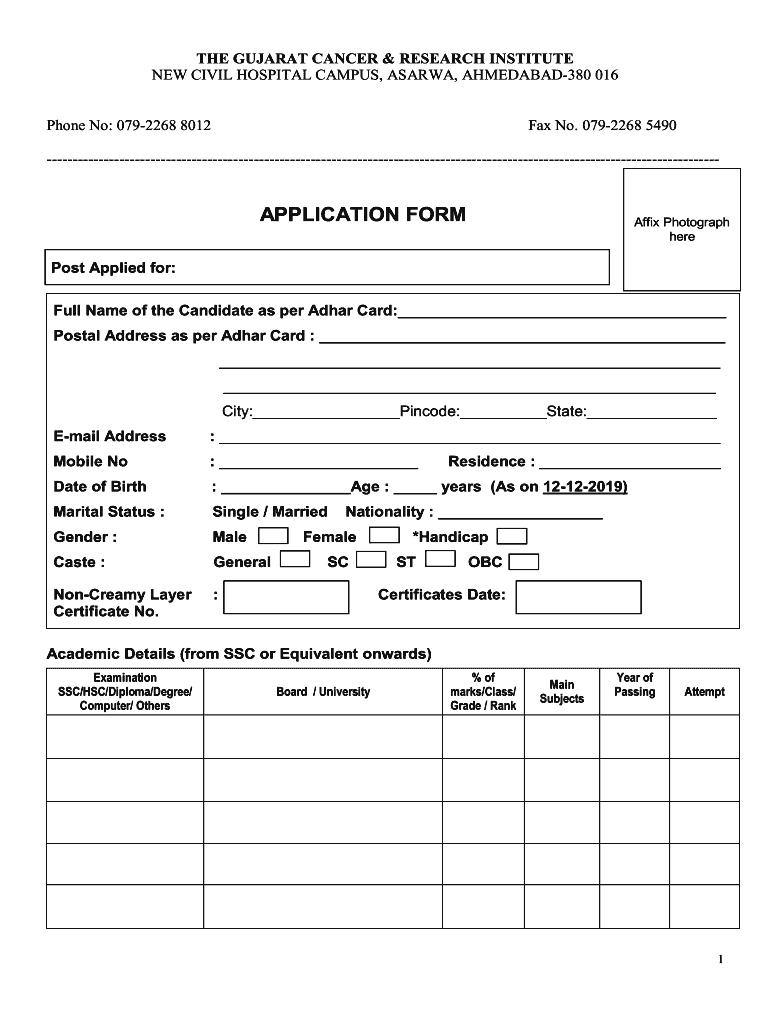 Application Form Government Jobs