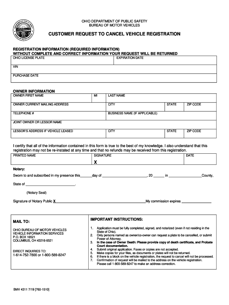 Ohio Bmv Form Fill Out And Sign Printable PDF Template SignNow