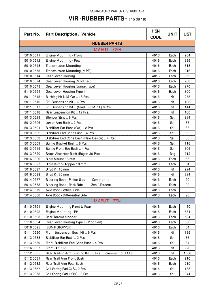 Vir Rubber Parts Catalog PDF  Form