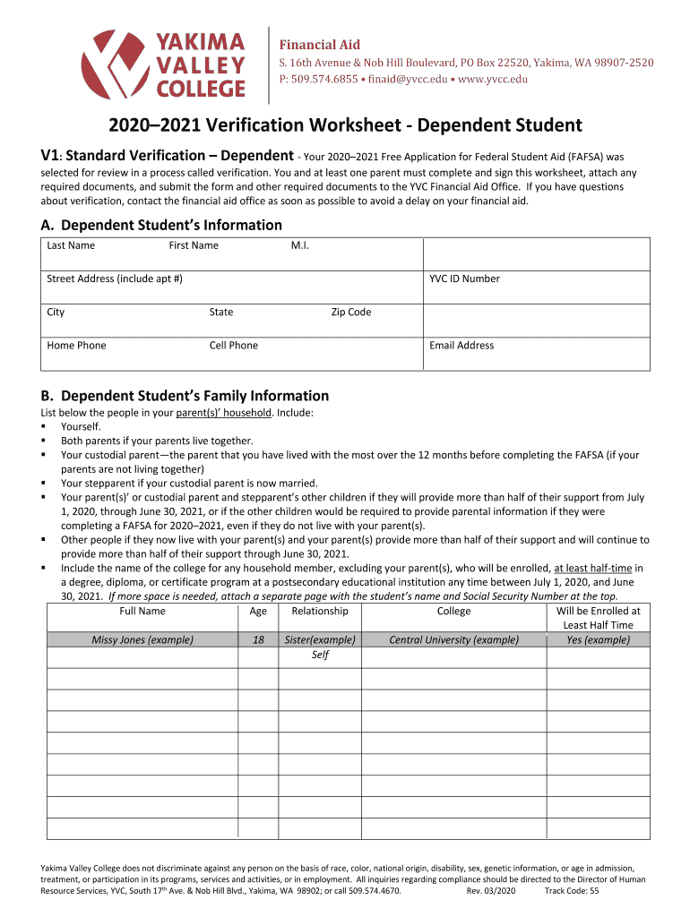  20202021 Custom Verification DependentIndependent Student 2020-2024