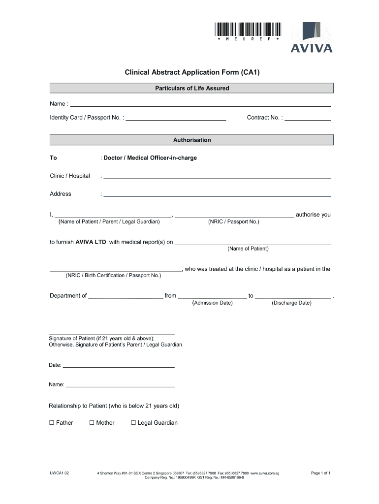 Clinical Abstract Form