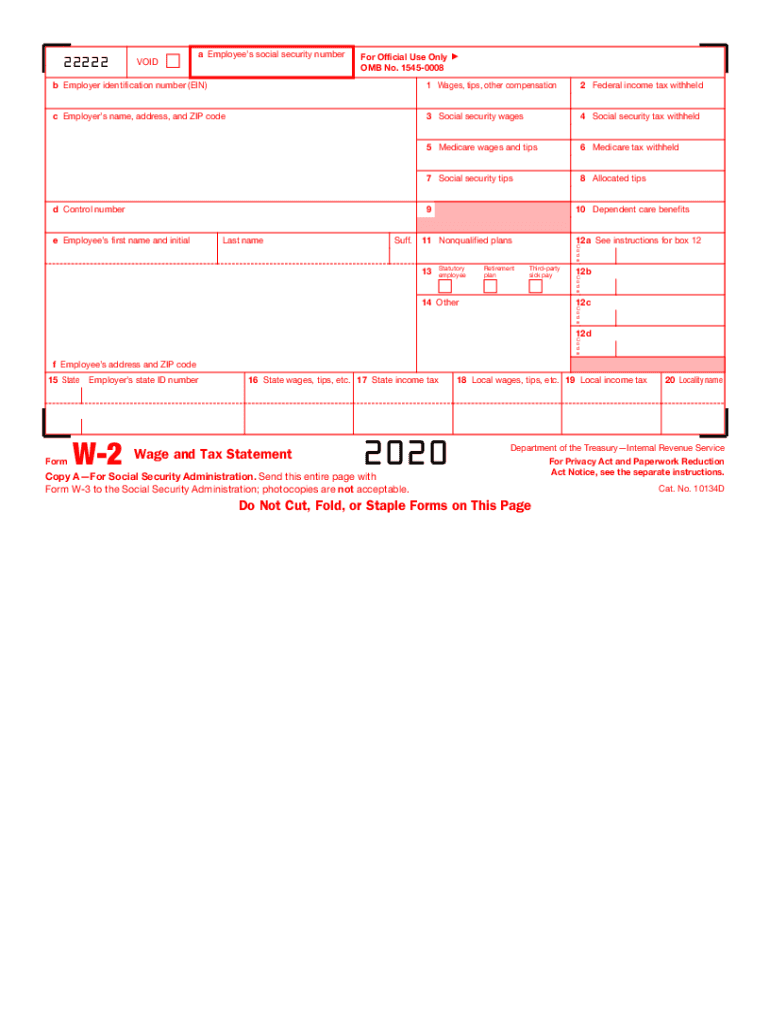 2020 W-2 form