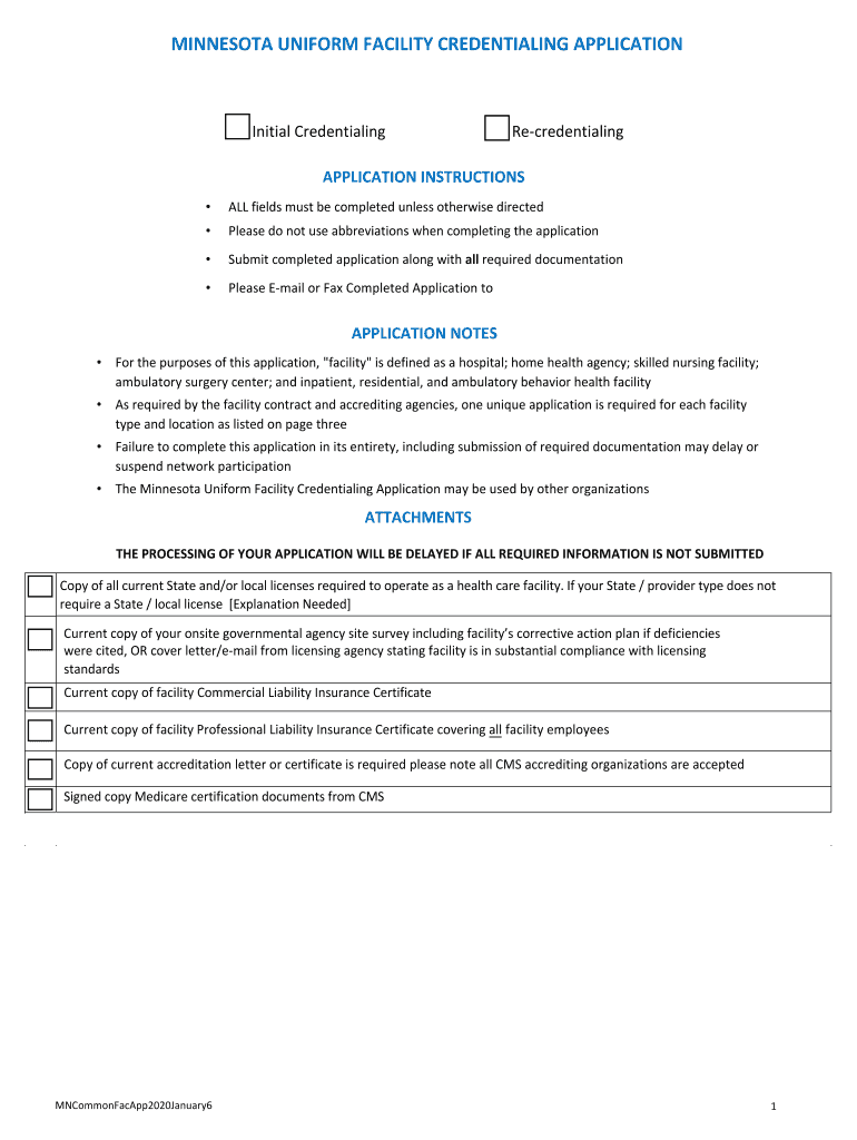  Minnesota Uniform Credentialing ApplicationInitial PDF 2020-2024