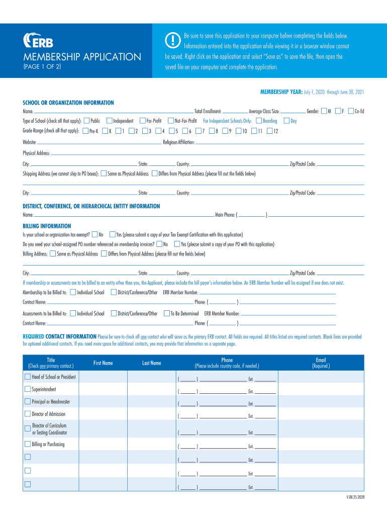 Why Become an ERB Member Apply for ERB Membership  Form