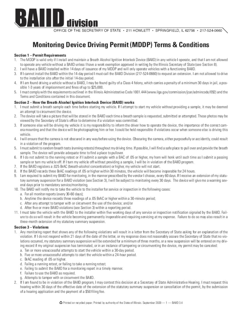  Monitoring Device Driving Permit MDDP Terms & Conditions 2020-2024