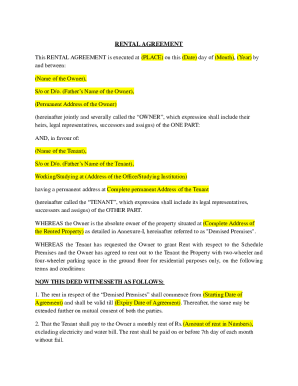 Lease Agreement Format in Tamil