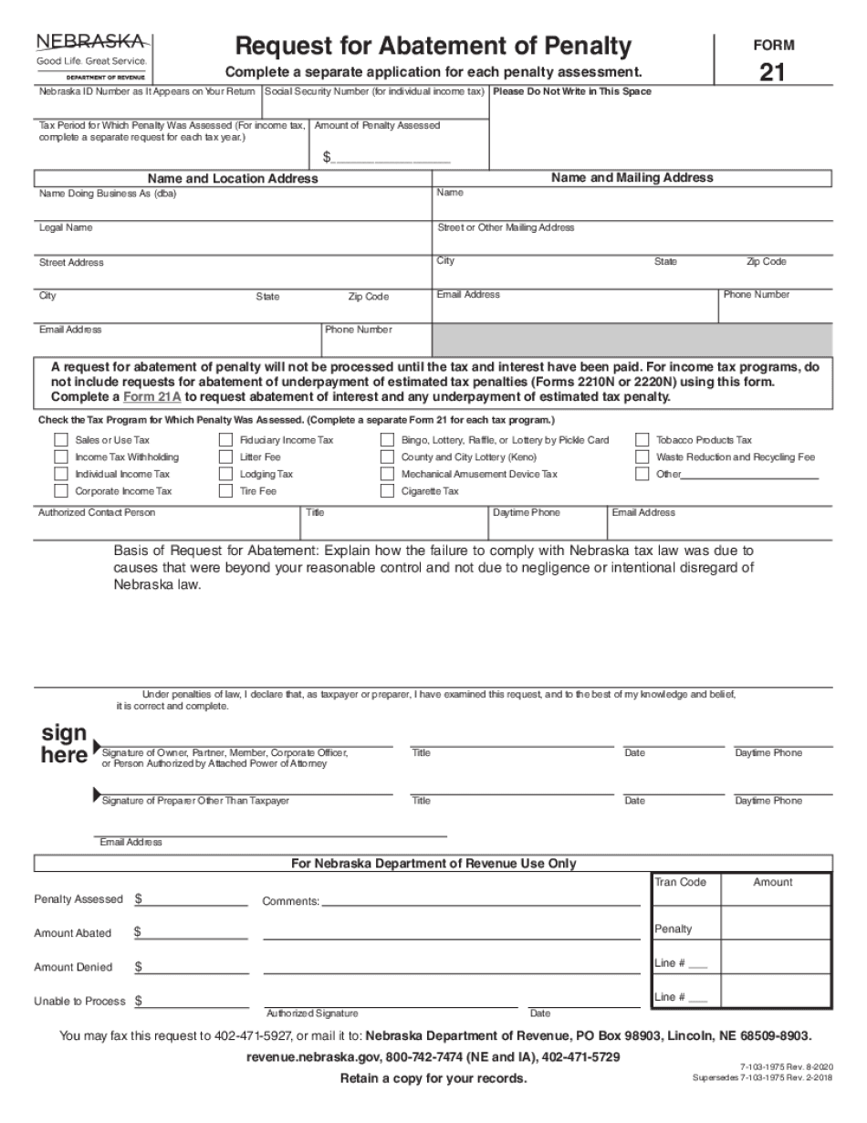  Complete a Separate Application for Each Penalty Assessment 2020-2024