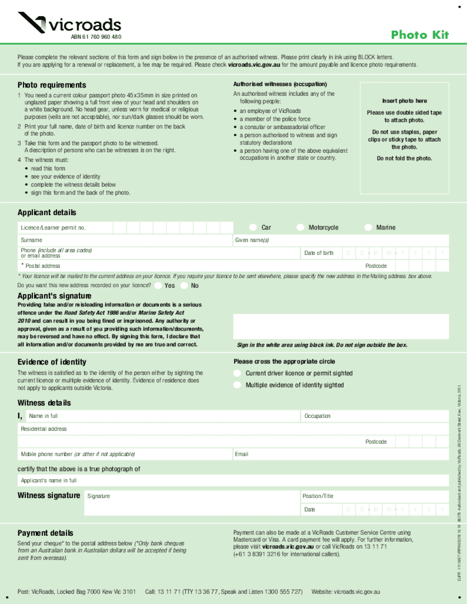  Please Complete the Relevant Sections of This Form and Sign below in the Presence of an Authorised Witness 2019-2024