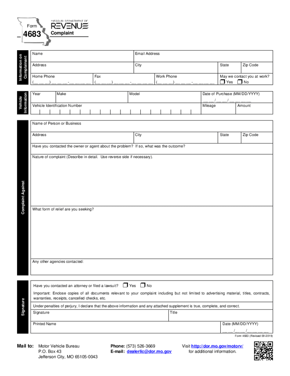  Form 4683 Complaint 2019-2024
