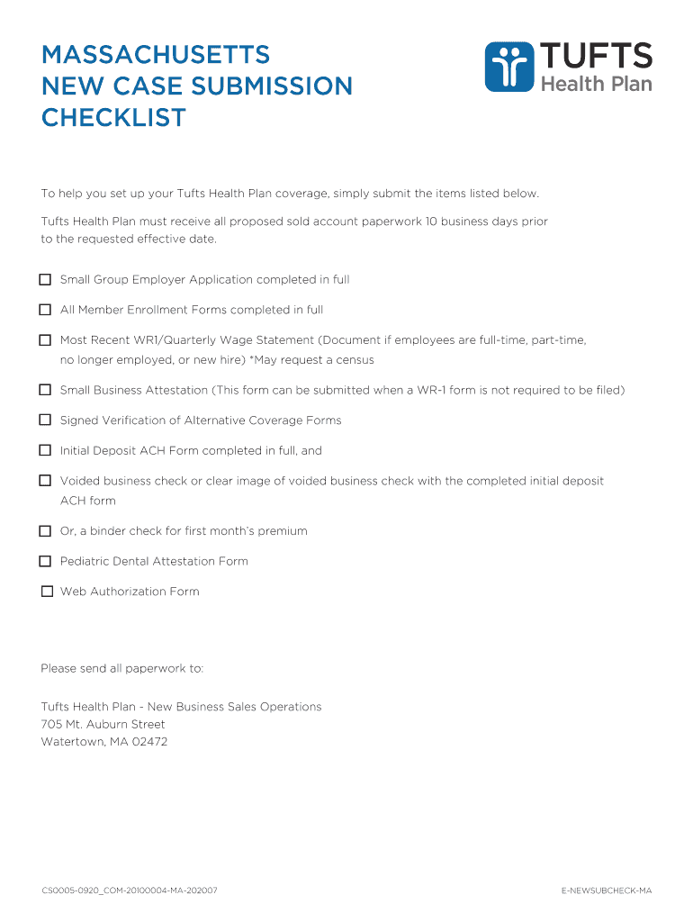 Get the to Help You Set Up Your Tufts Health Plan Coverage  Form