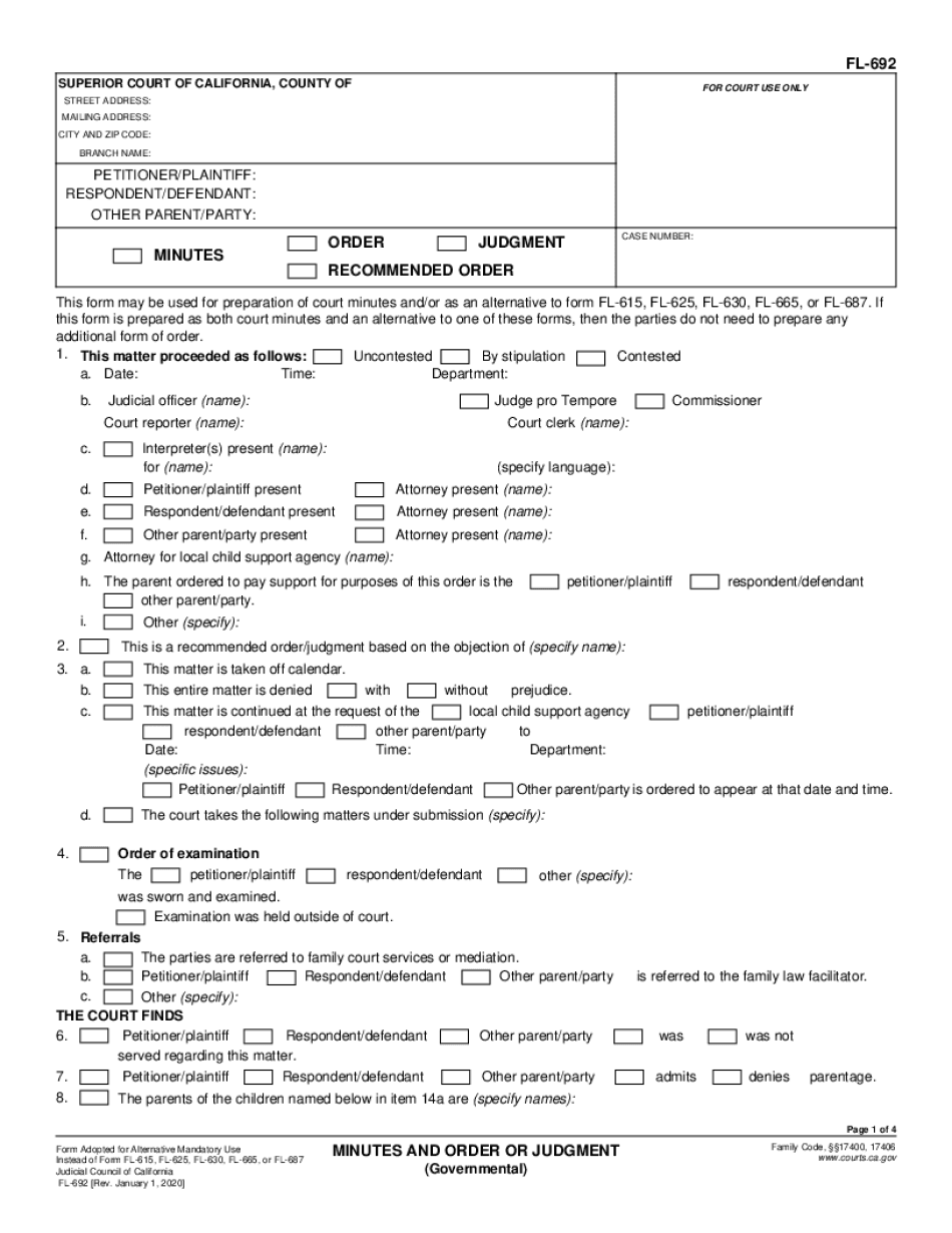  Additional Form of Order 2020-2024