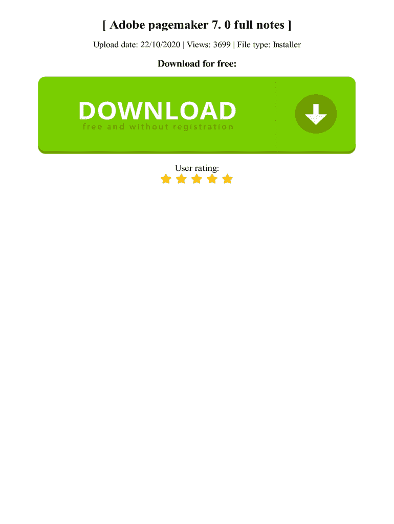 Adobe Pagemaker 7 0 Notes PDF Download  Form