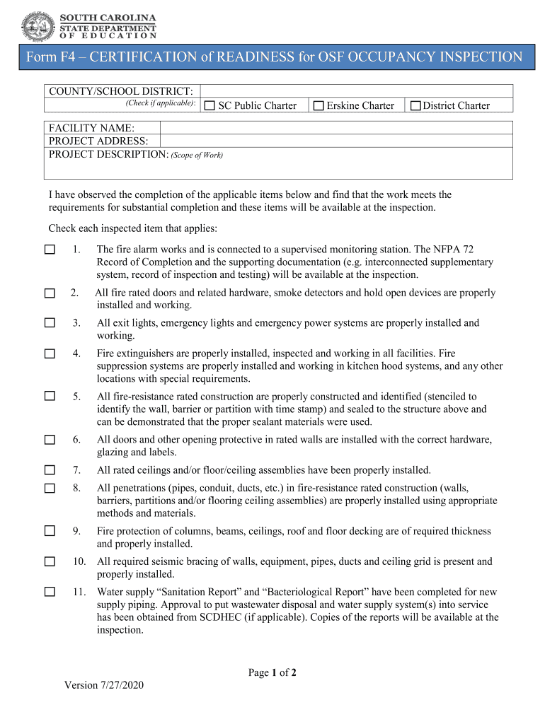 OSF Form F4 OSF Form F4