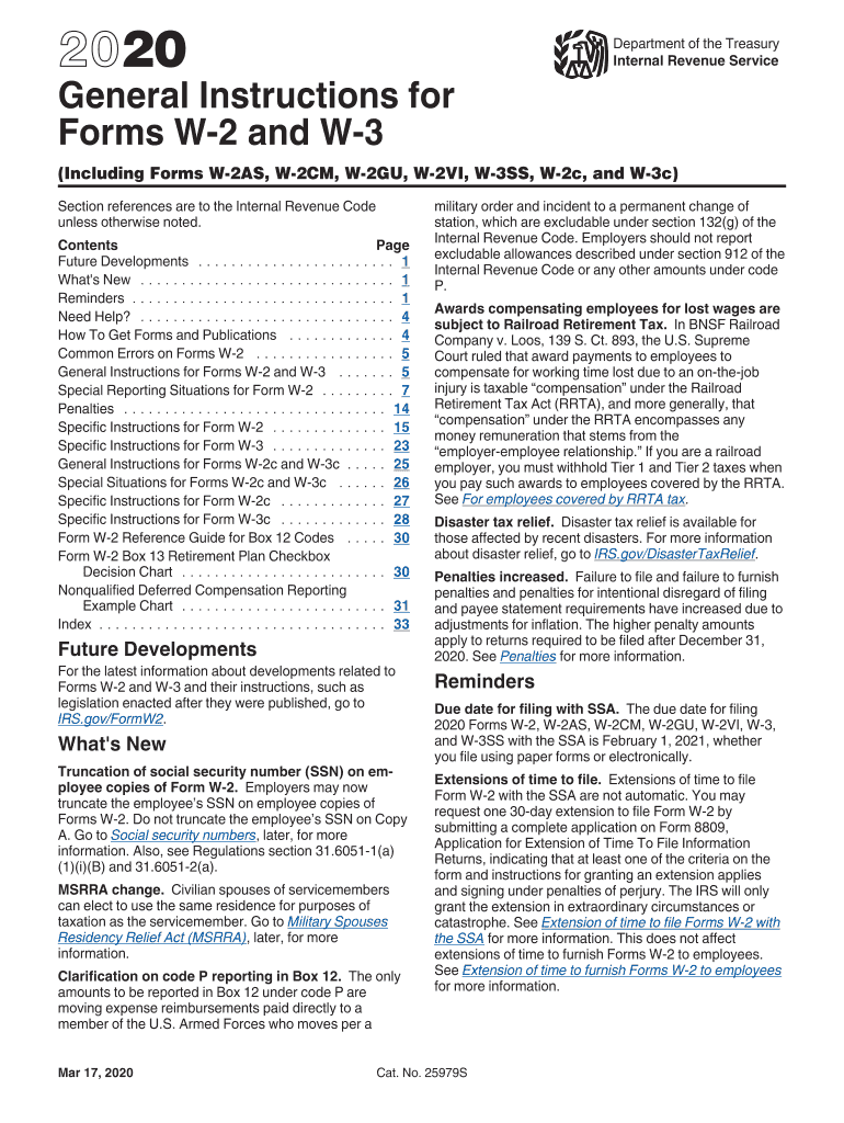 PDF General Instructions for Forms W 2 and W 3 PDF Internal Revenue