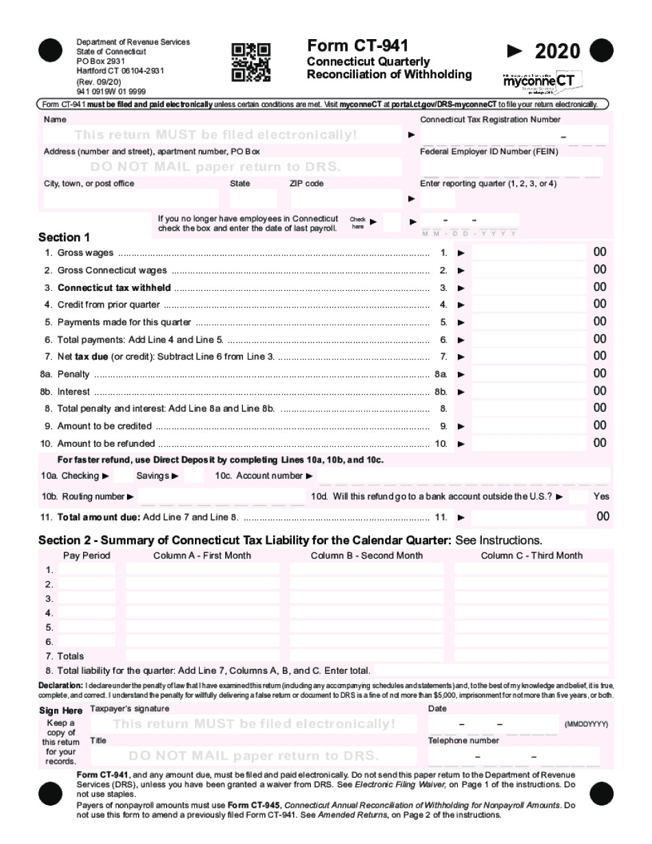 CONNECTICUT Tax Forms and Instructions State Tax 2020