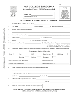 Admission Form of College